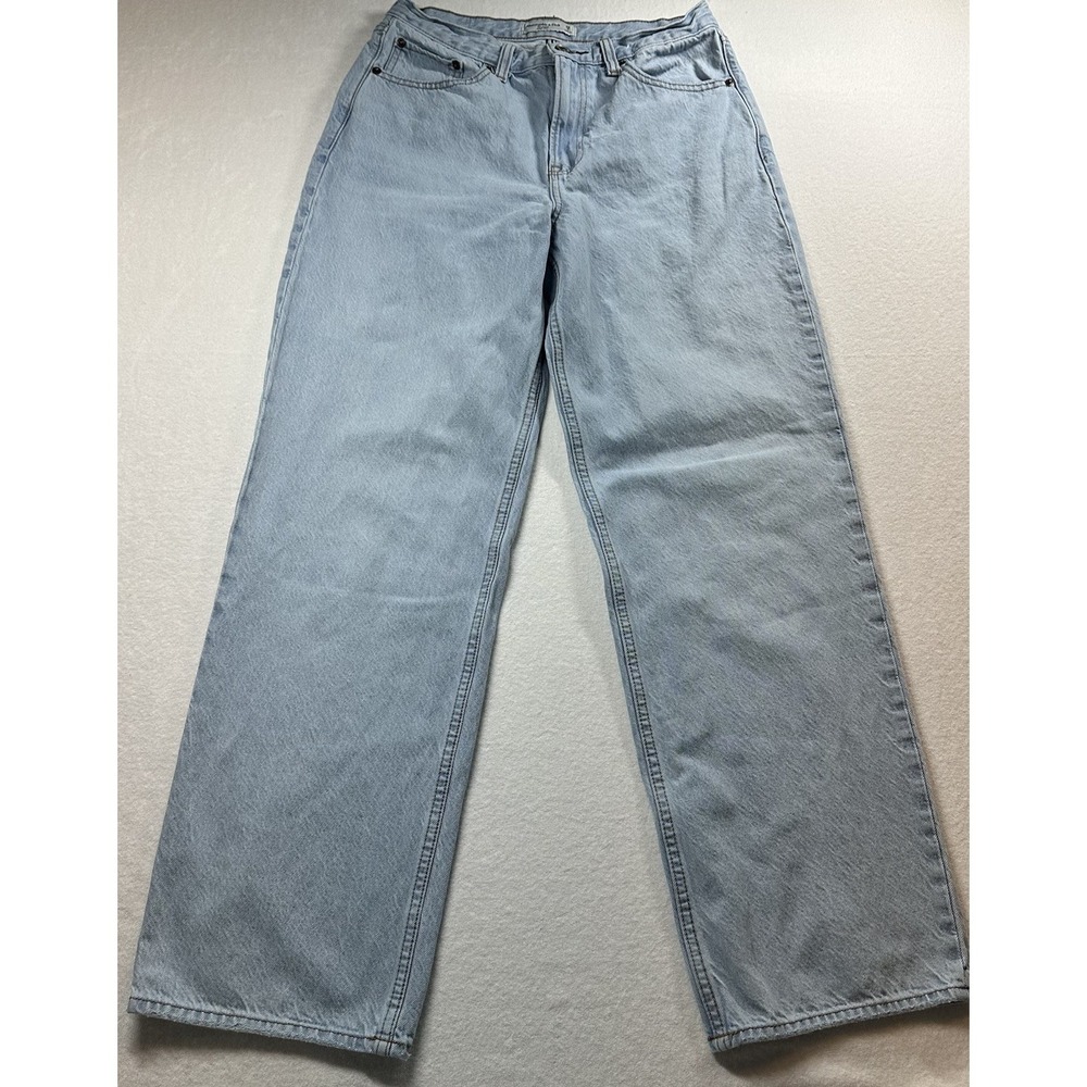 Abercrombie Fitch High Rise Loose Jeans‎ Womens 28 Blue Raw Hem Relaxed Fit